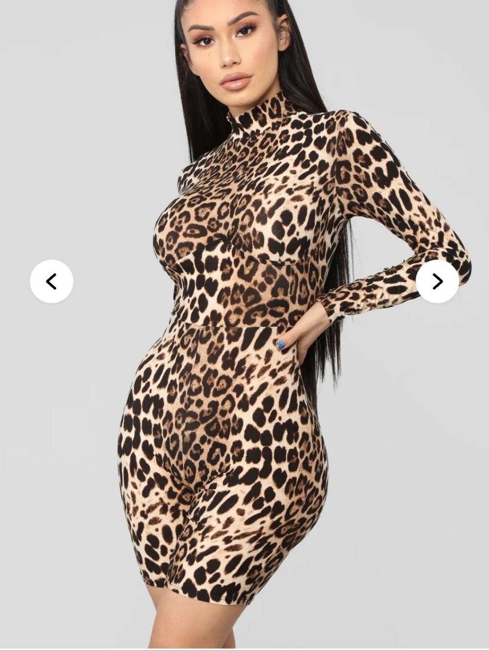 Leopard Print Long-Sleeve Romper